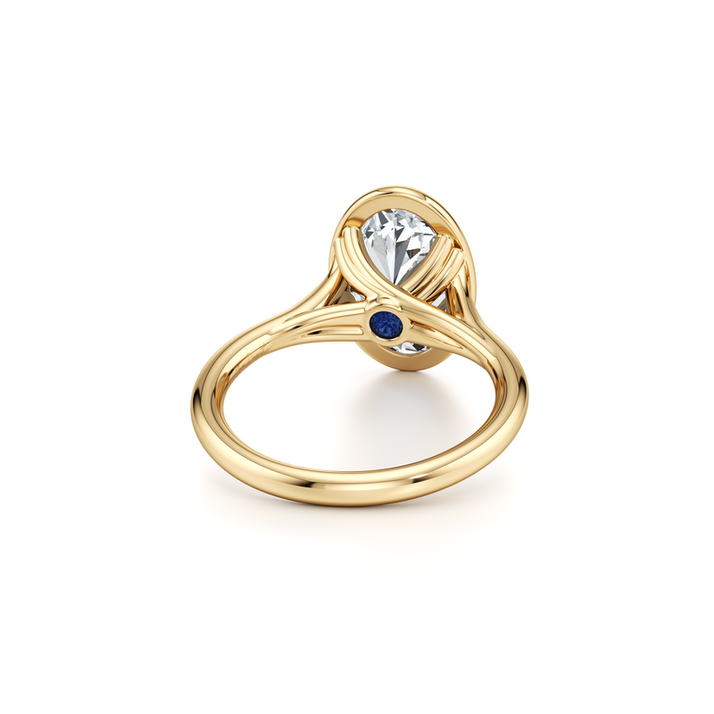 Elle Bezel Oval Cut Solitaire Lab Diamond Engagement Ring image 3