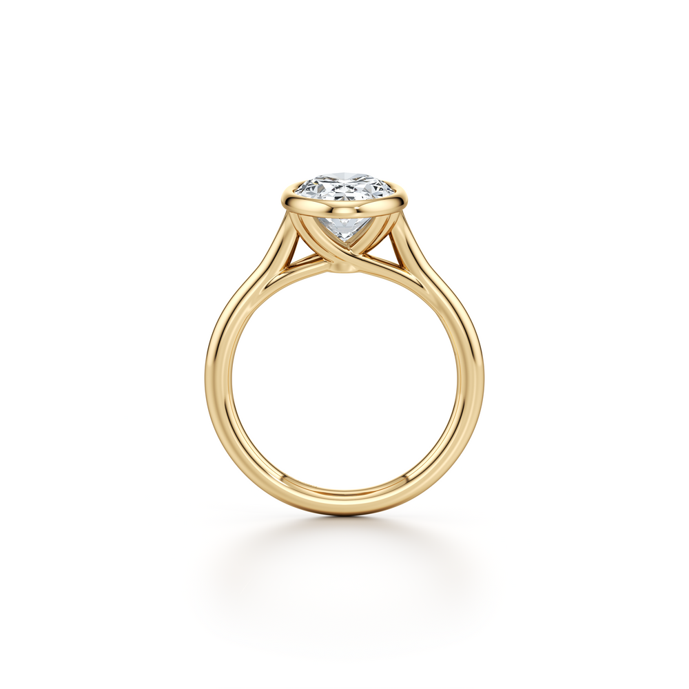 Elle Bezel Oval Cut Solitaire Lab Diamond Engagement Ring image 4