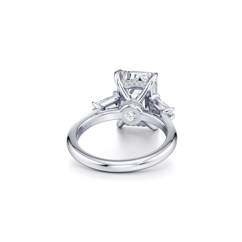 Chelsea Emerald Cut Three Stone Lab Diamond Engagement Ring image 3