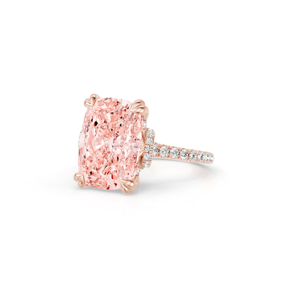 High Jewelry | Nathalie Cushion Cut Pink Lab Diamond Solitaire Engagement Ring image 2