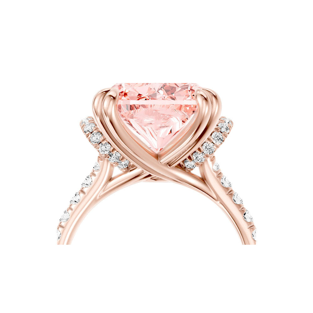 High Jewelry | Nathalie Cushion Cut Pink Lab Diamond Solitaire Engagement Ring image 5