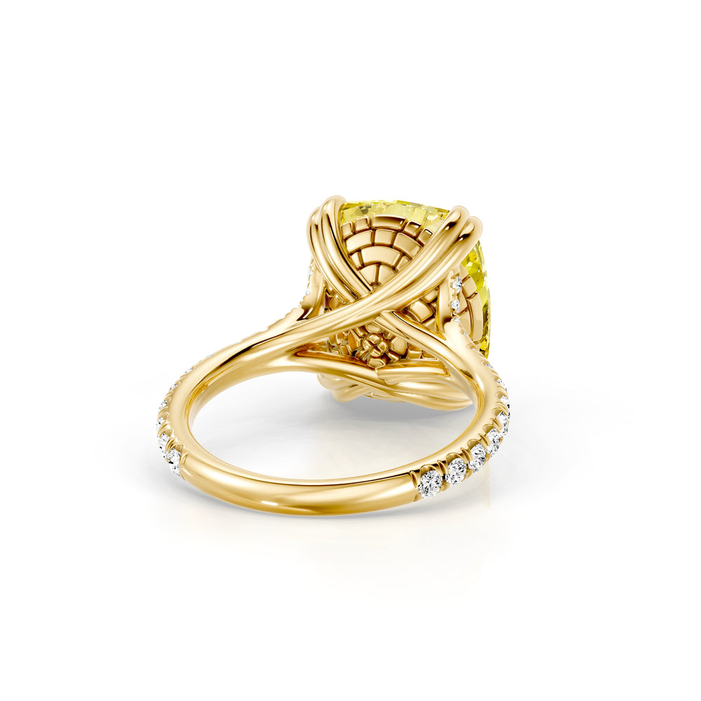 High Jewelry | Soho Cushion Cut Yellow Lab Diamond Solitaire Engagement Ring image 3