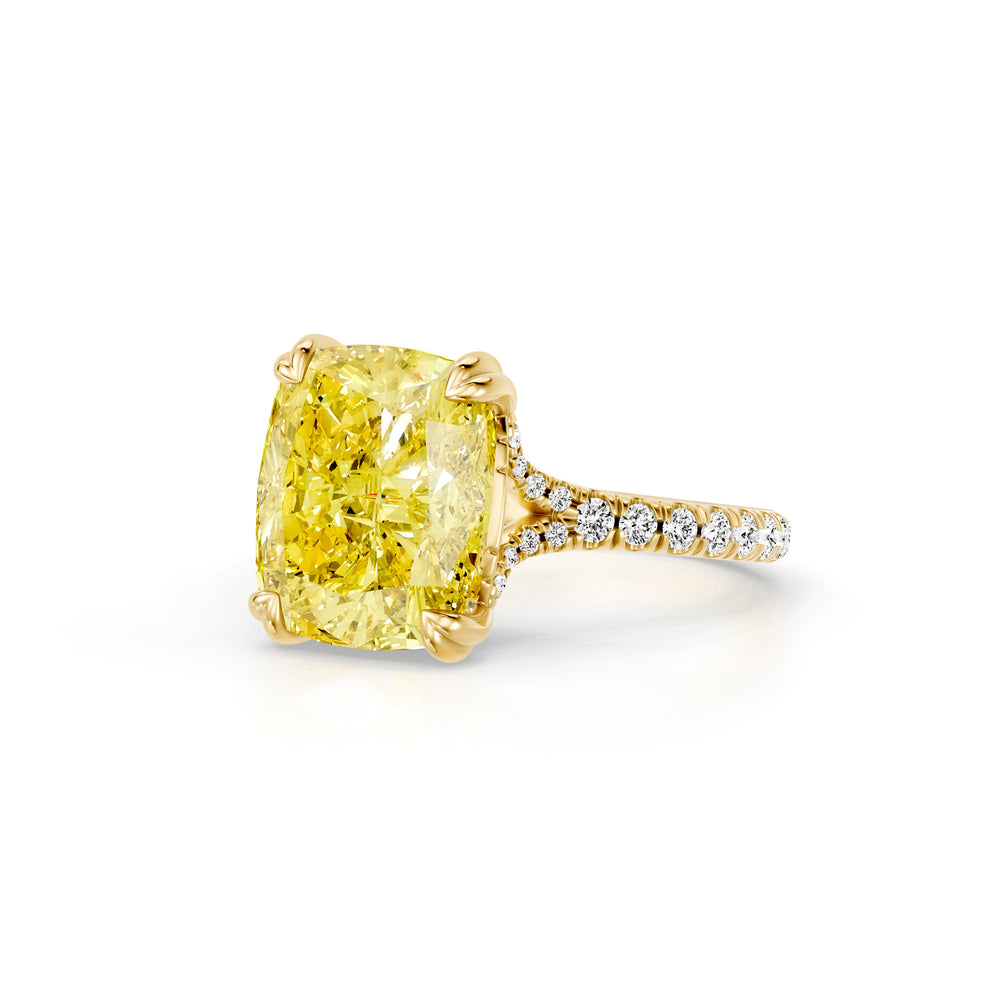 High Jewelry | Soho Cushion Cut Yellow Lab Diamond Solitaire Engagement Ring image 2