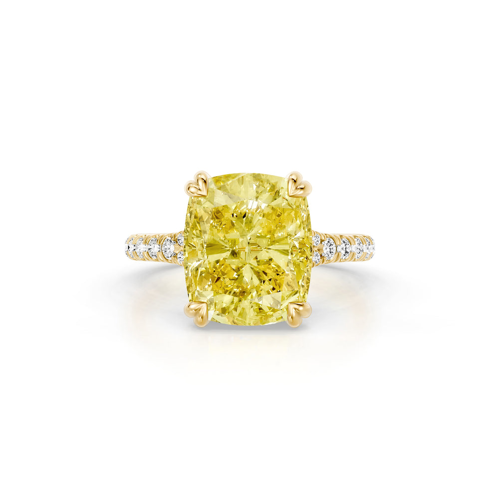 High Jewelry | Soho Cushion Cut Yellow Lab Diamond Solitaire Engagement Ring image 1