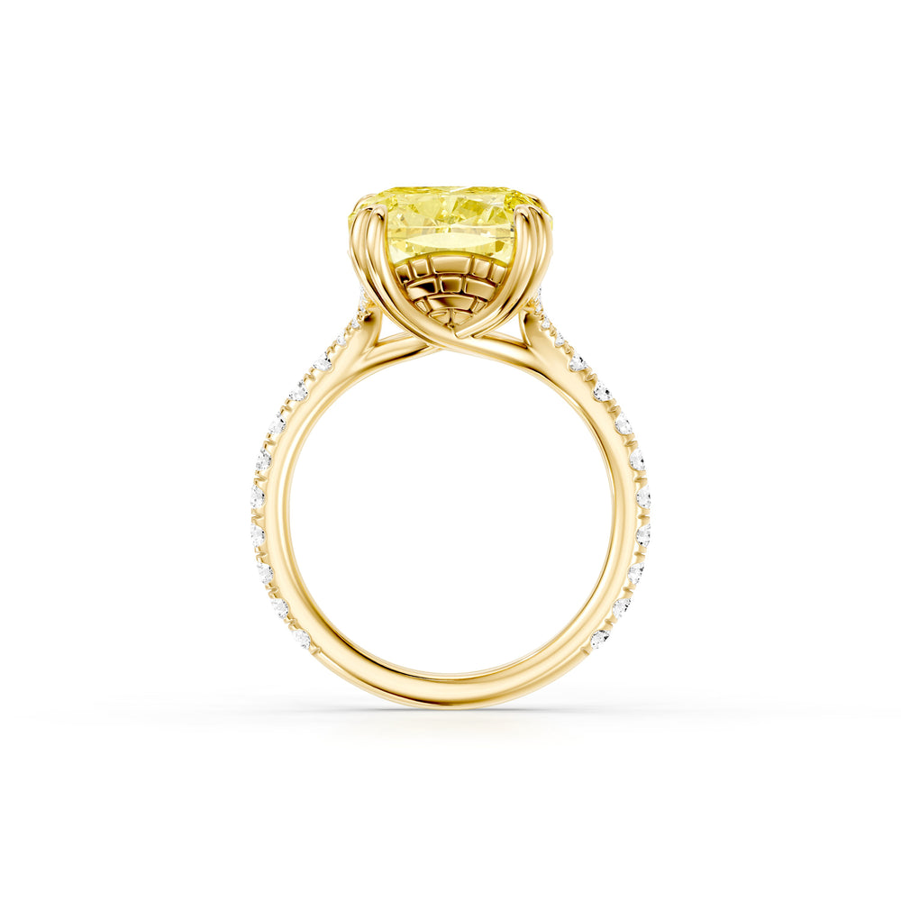 High Jewelry | Soho Cushion Cut Yellow Lab Diamond Solitaire Engagement Ring image 4