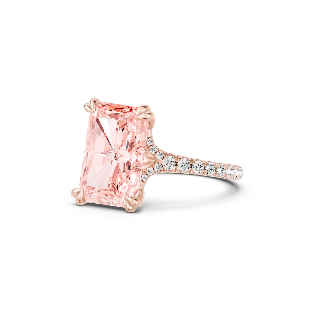 High Jewelry | Jane Radiant Cut Pink Lab Diamond Solitaire Engagement Ring image 2