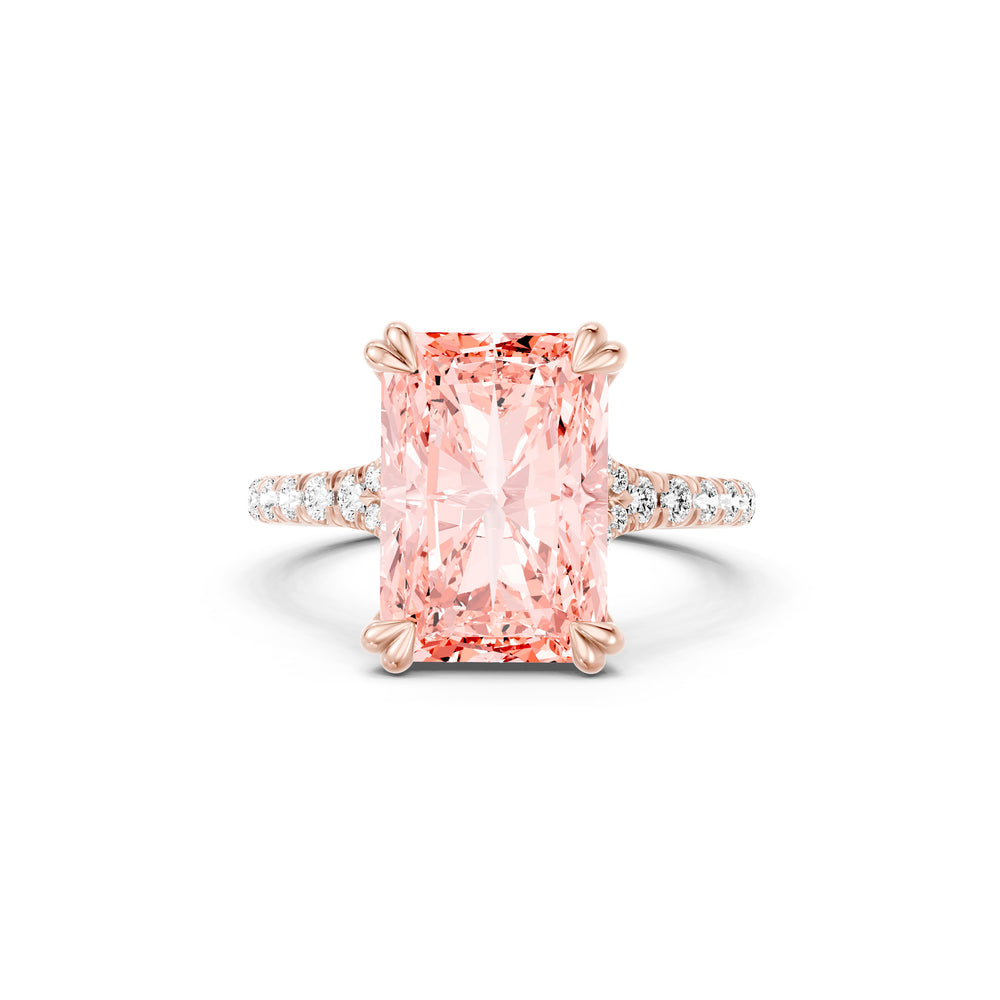 High Jewelry | Jane Radiant Cut Pink Lab Diamond Solitaire Engagement Ring image 1