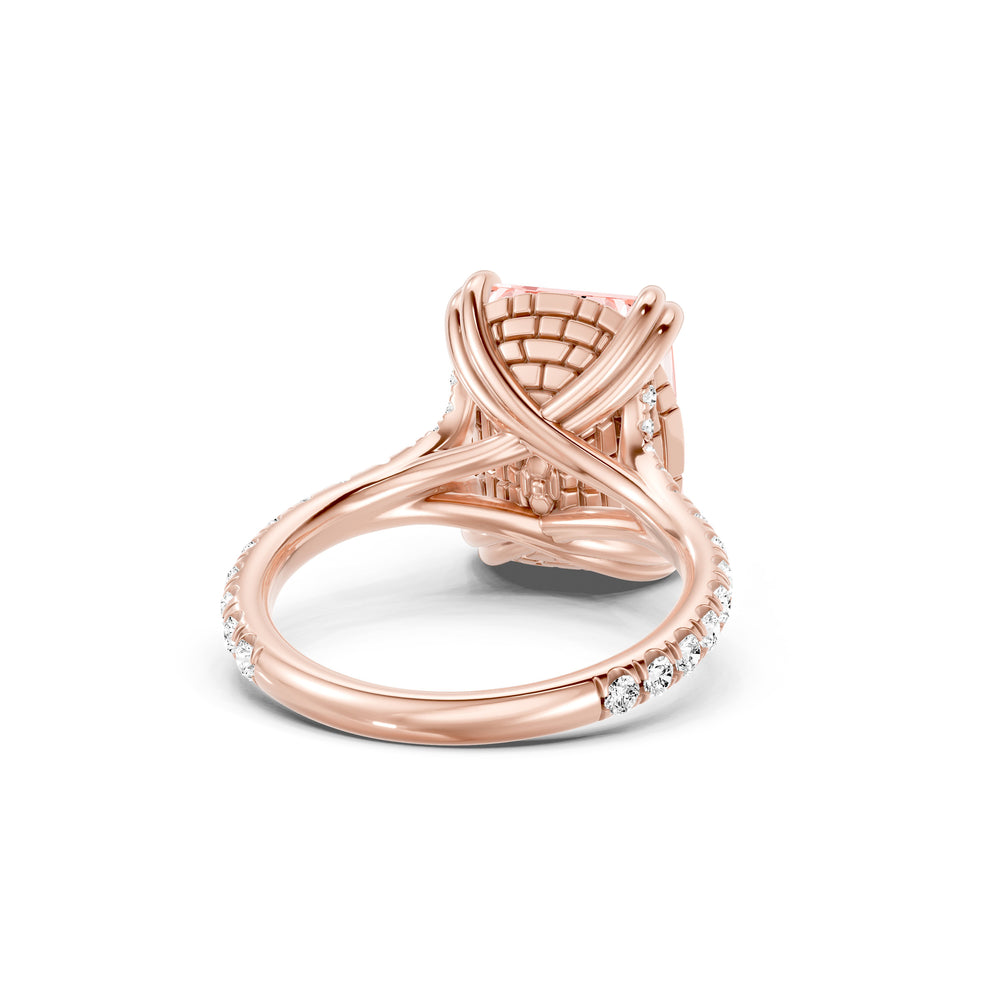 High Jewelry | Soho Emerald Cut Pink Lab Diamond Solitaire Engagement Ring image 3