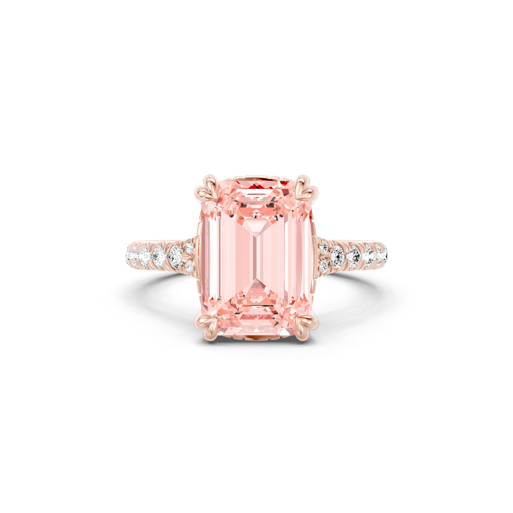 High Jewelry | Soho Emerald Cut Pink Lab Diamond Solitaire Engagement Ring image 1