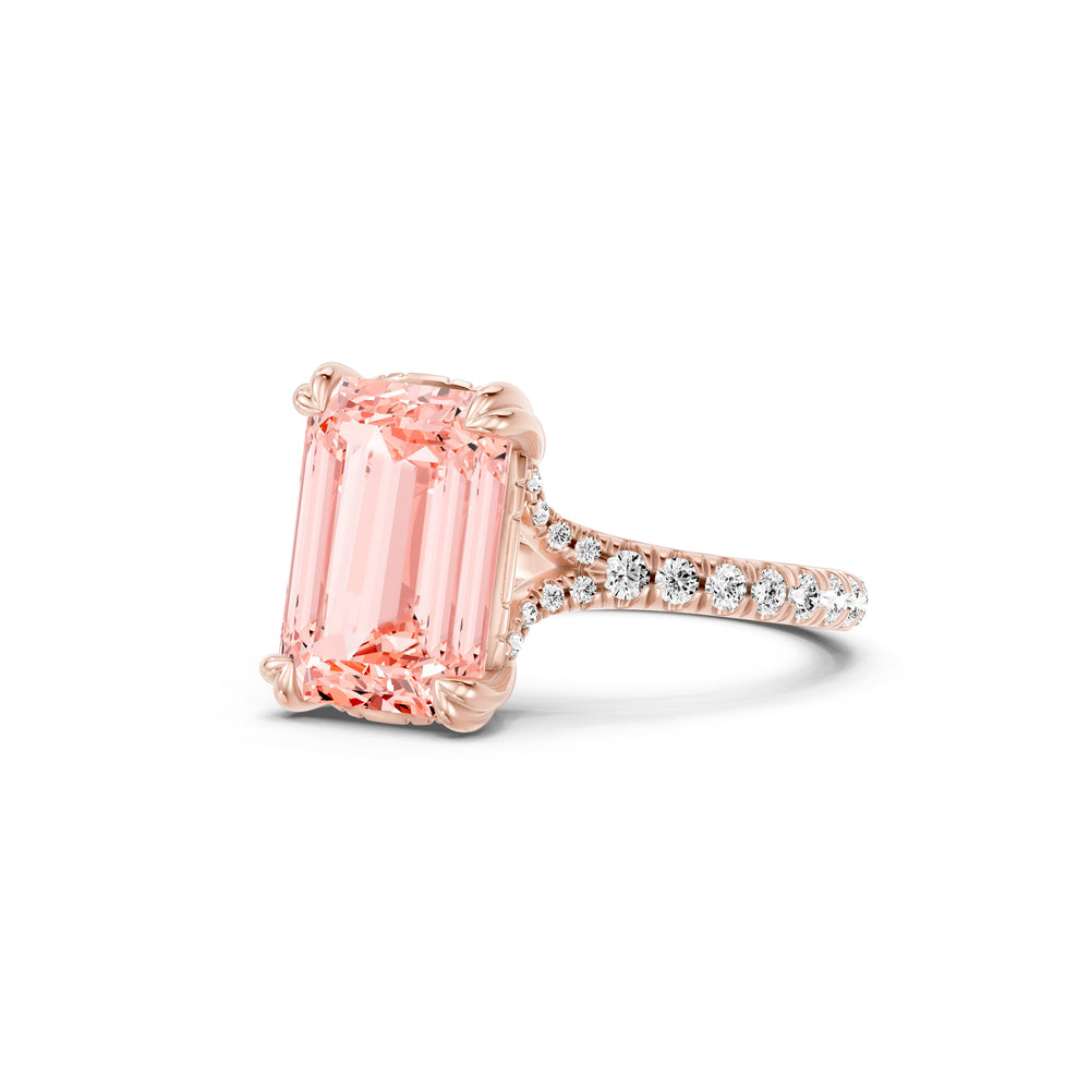 High Jewelry | Soho Emerald Cut Pink Lab Diamond Solitaire Engagement Ring image 2