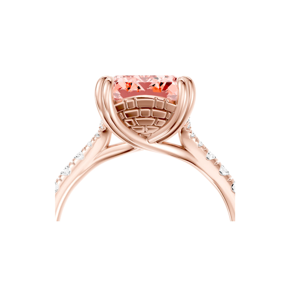High Jewelry | Soho Emerald Cut Pink Lab Diamond Solitaire Engagement Ring image 5