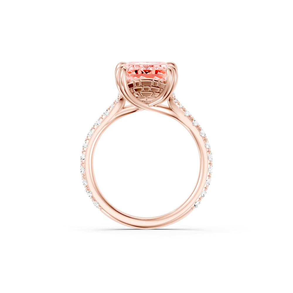 High Jewelry | Soho Emerald Cut Pink Lab Diamond Solitaire Engagement Ring image 4