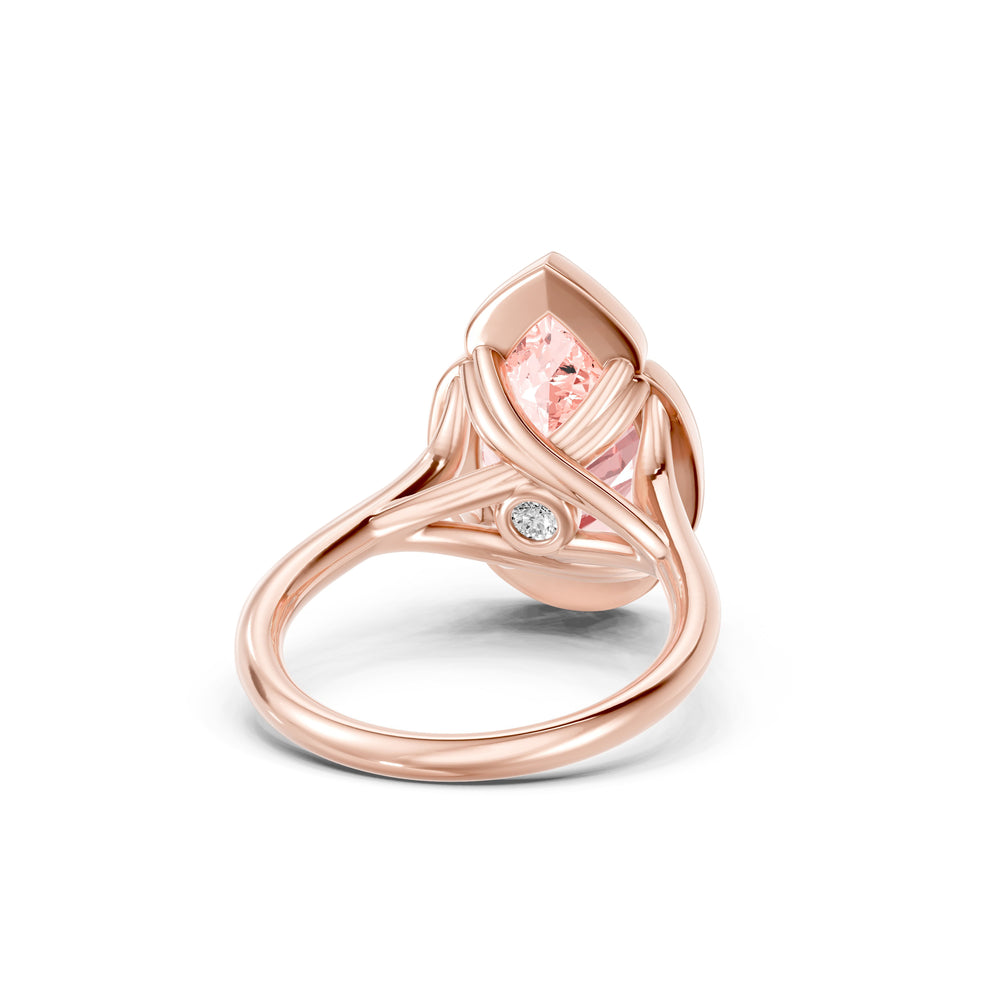 Dorée Pear Cut Pink Lab Diamond Solitaire Engagement Ring image 3