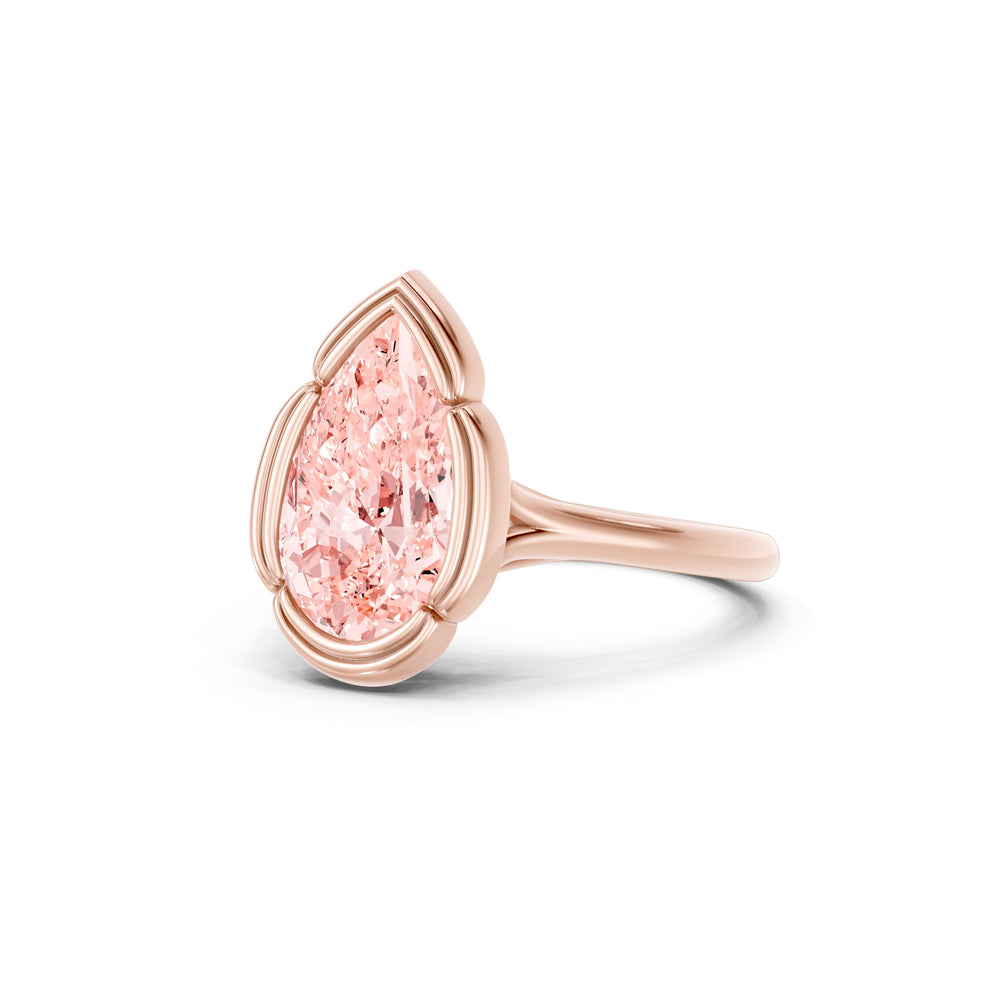 Dorée Pear Cut Pink Lab Diamond Solitaire Engagement Ring image 2
