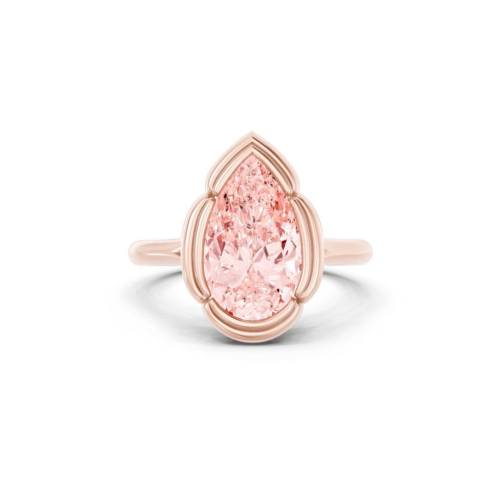 Dorée Pear Cut Pink Lab Diamond Solitaire Engagement Ring image 1