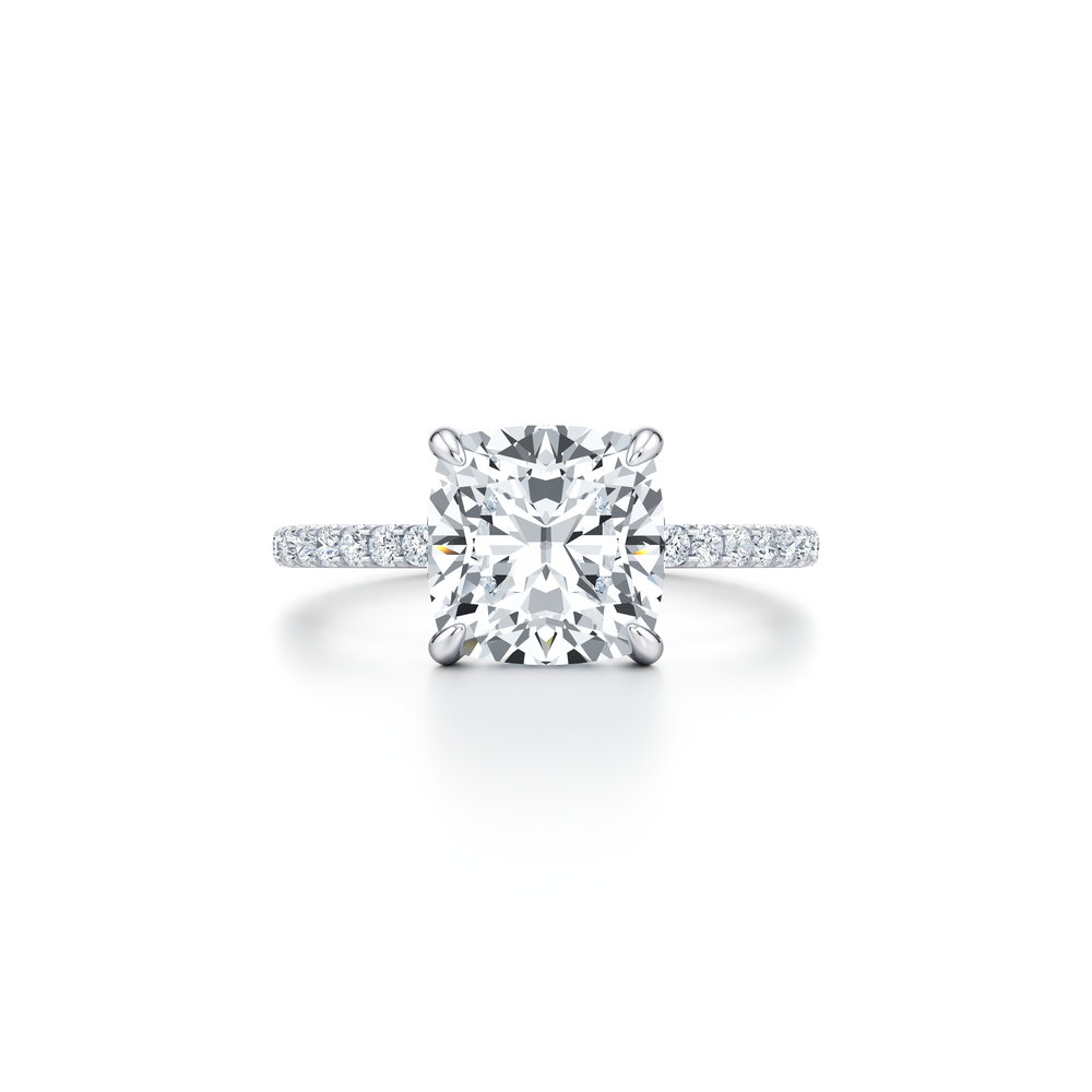 Audrey Cushion Cut Lab Diamond Solitaire Engagement Ring image 1