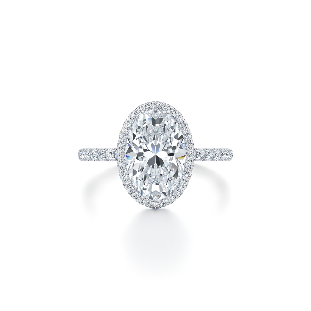 Alyssa Seamless Halo® Oval Cut Lab Diamond Engagement Ring image 1