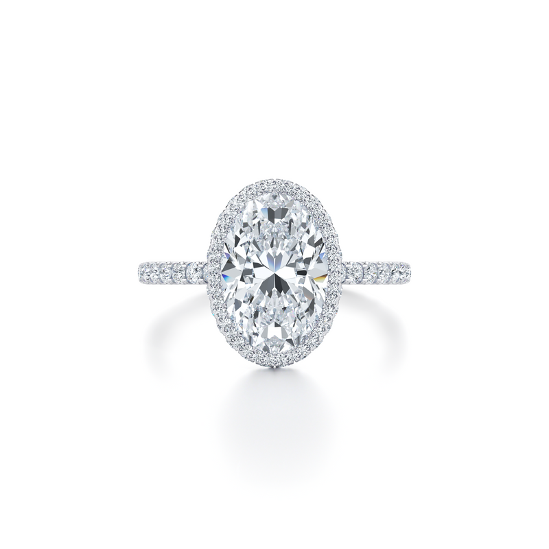 Alyssa Seamless Halo® Oval Cut Lab Diamond Engagement Ring image 1