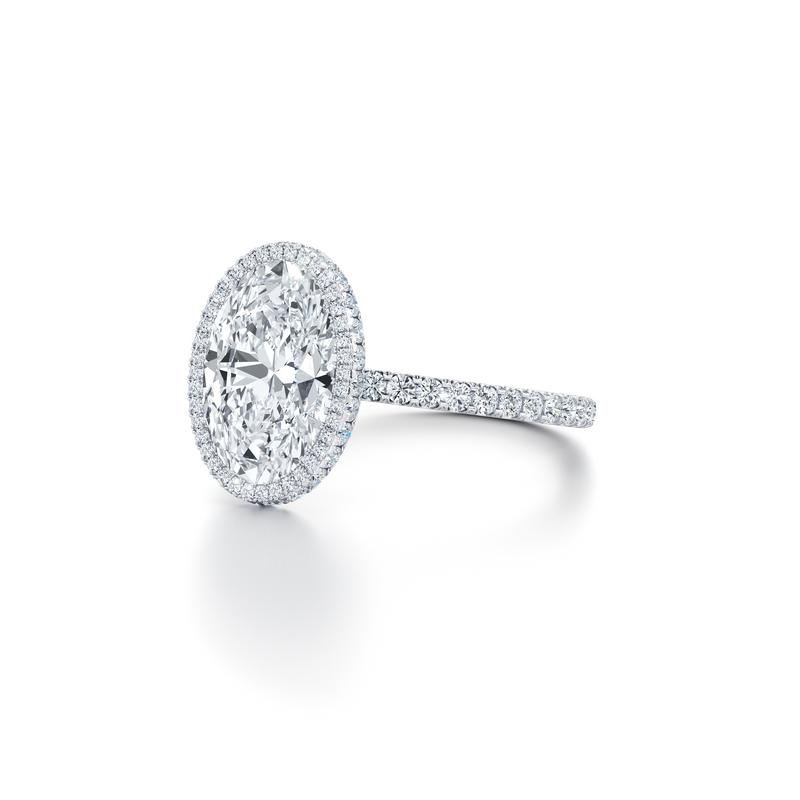 Alyssa Seamless Halo® Oval Cut Lab Diamond Engagement Ring image 2