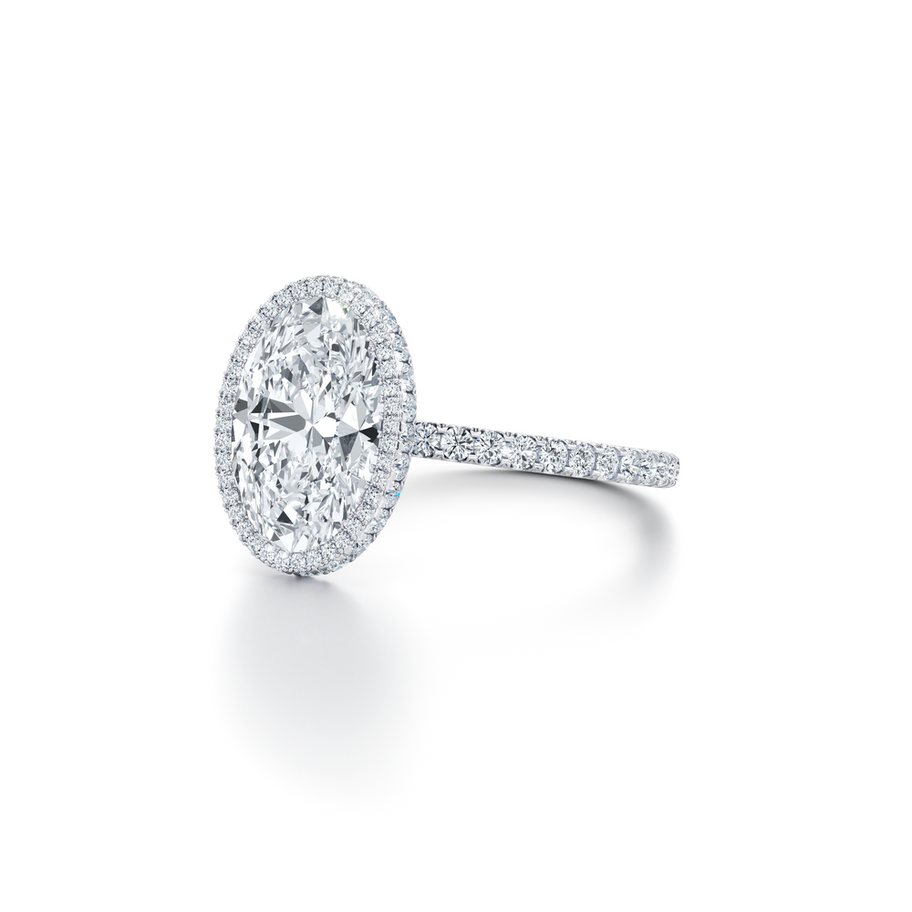 Alyssa Seamless Halo® Oval Cut Lab Diamond Engagement Ring image 2