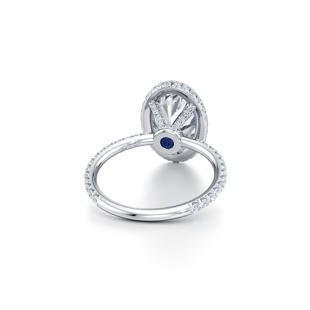 Alyssa Seamless Halo® Oval Cut Lab Diamond Engagement Ring image 3