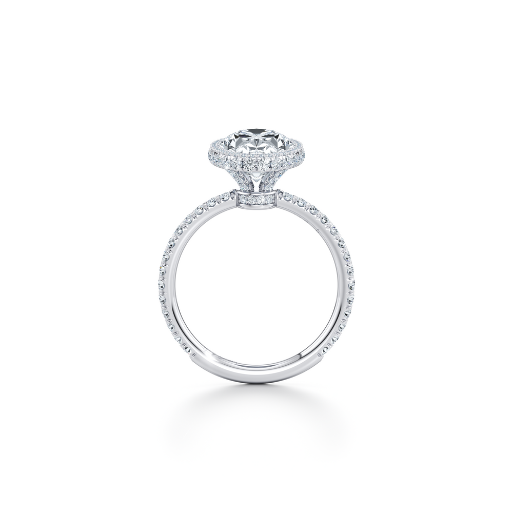 Alyssa Seamless Halo® Oval Cut Lab Diamond Engagement Ring image 4