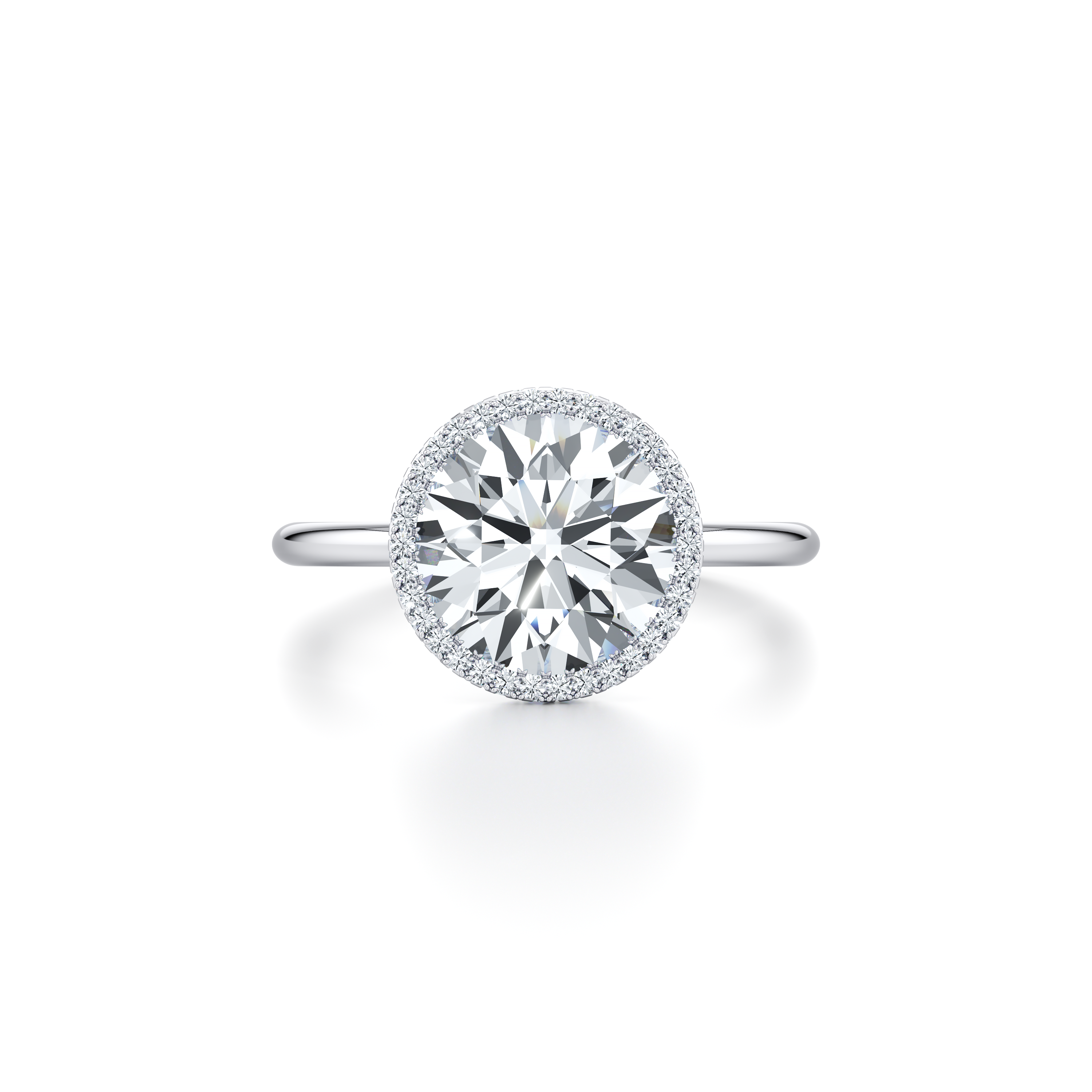 Jean Dousset Alyssa Seamless Halo Lab Diamond Engagement Ring 