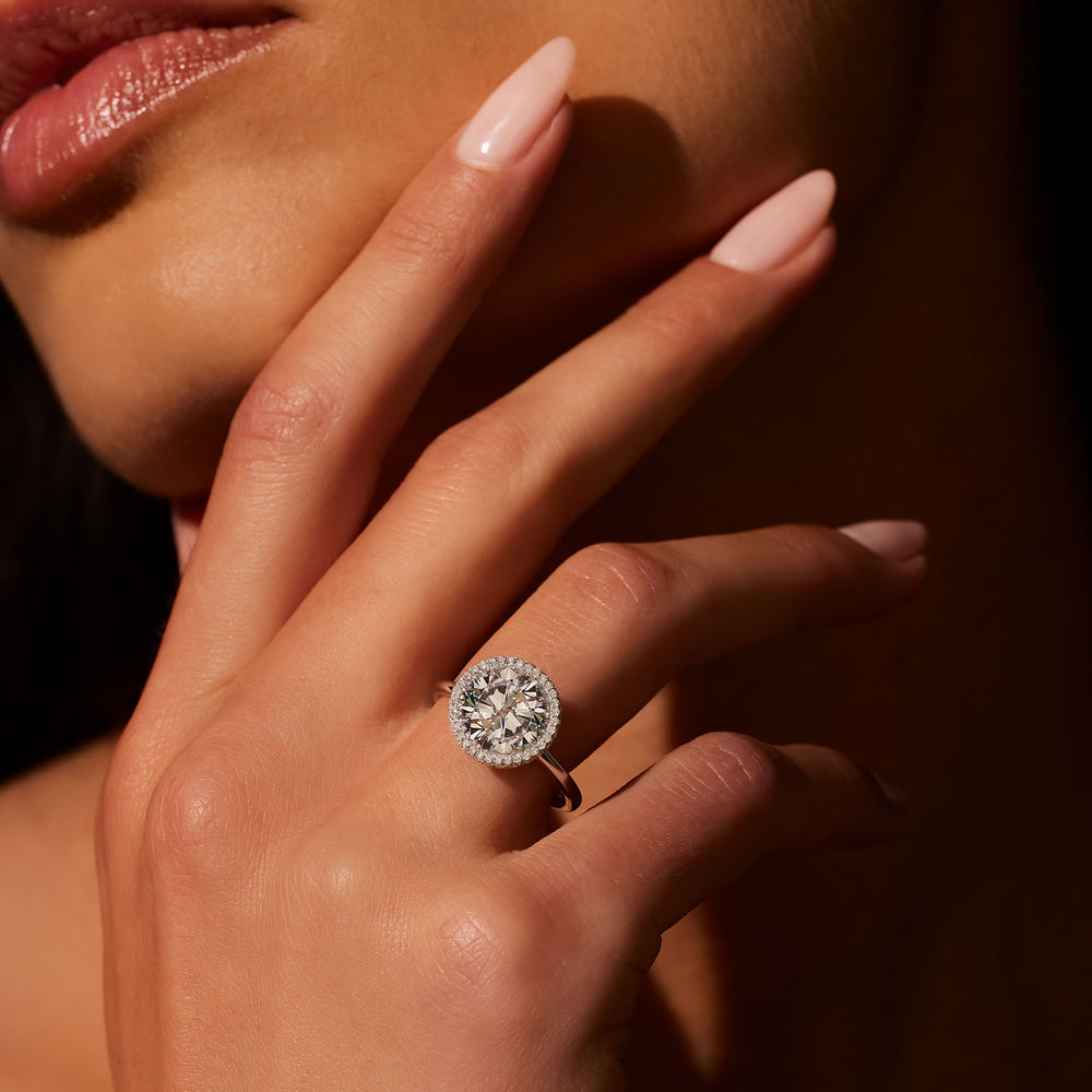 Jean Dousset Alyssa Seamless Halo Lab Diamond Engagement Ring