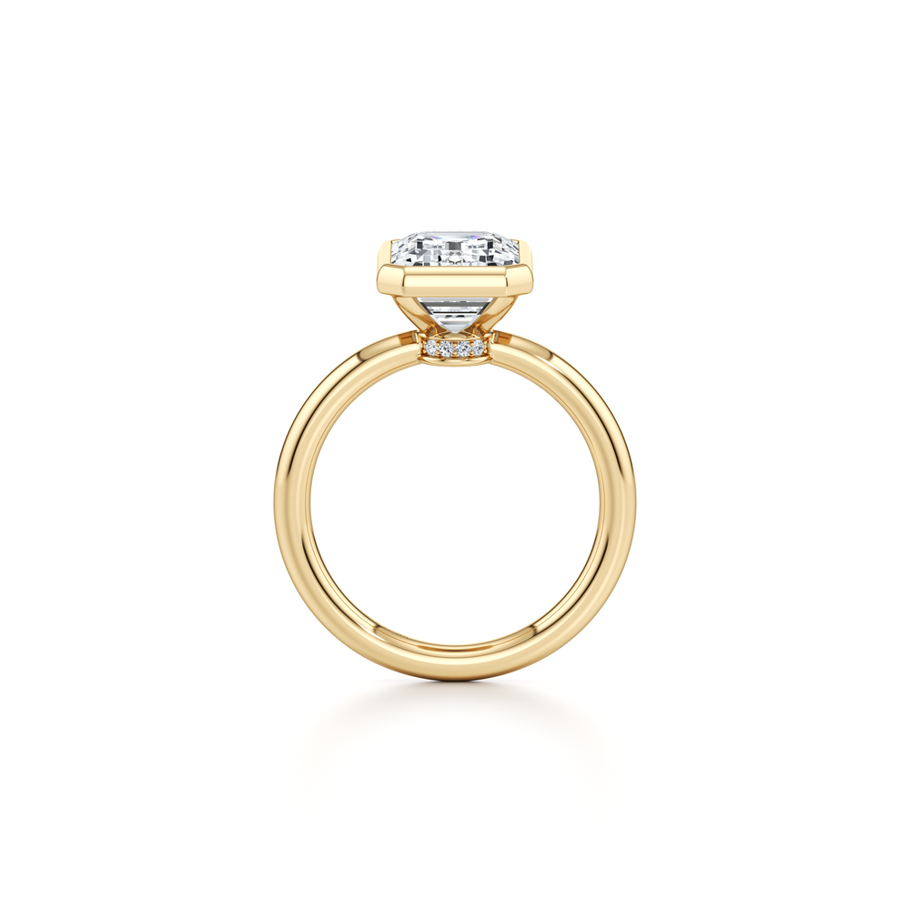 Audrey Emerald Cut Bezel Solitaire Lab Diamond Engagement Ring image 4