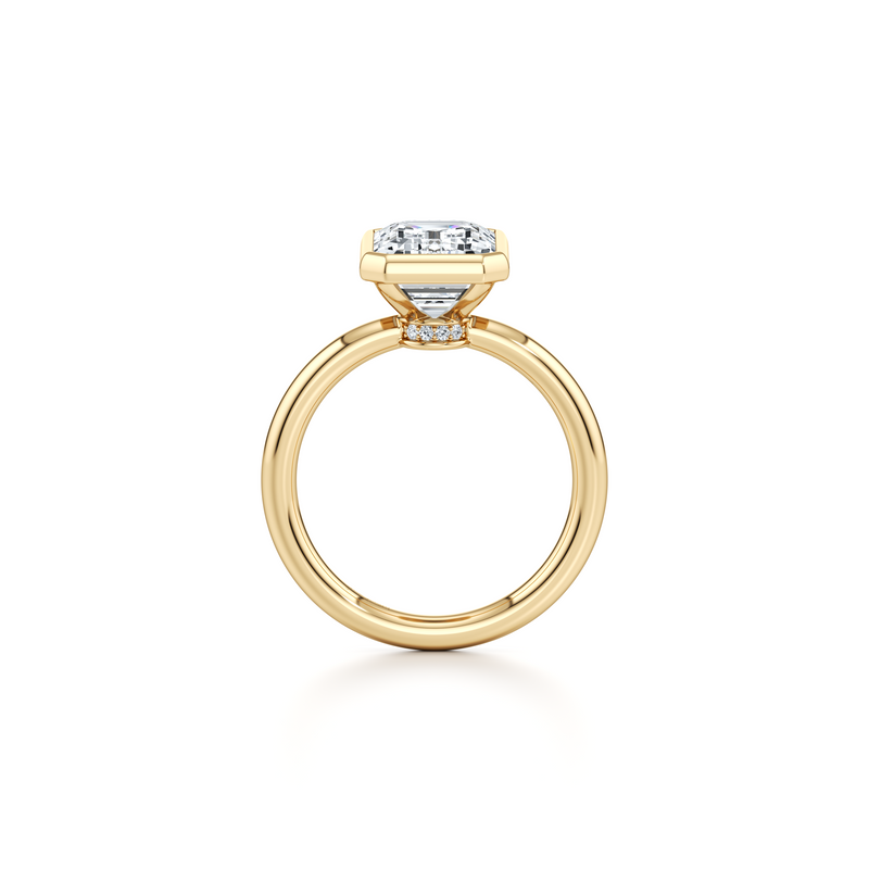 Audrey Emerald Cut Bezel Solitaire Lab Diamond Engagement Ring image 4
