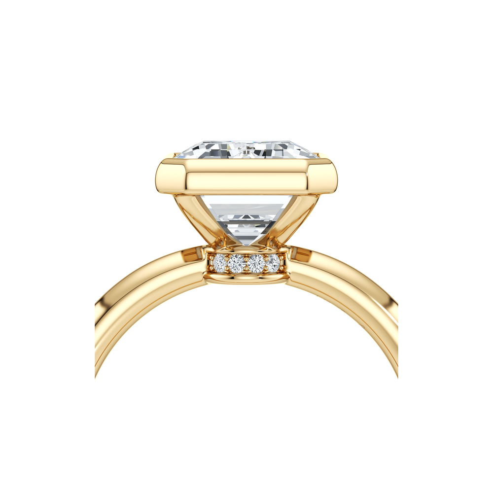 Audrey Emerald Cut Bezel Solitaire Lab Diamond Engagement Ring image 5