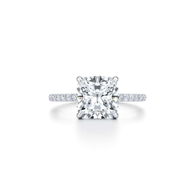 Audrey Cushion Solitaire Lab Diamond Engagement Ring image 1