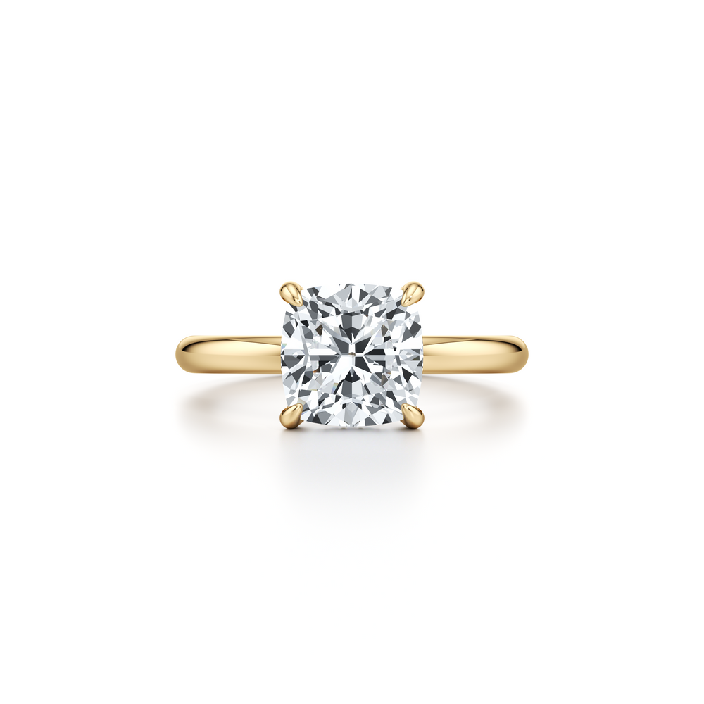 Audrey Cushion Shape Solitaire Lab Diamond Engagement Ring image 1