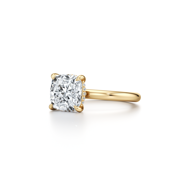 Audrey Cushion Shape Solitaire Lab Diamond Engagement Ring image 2