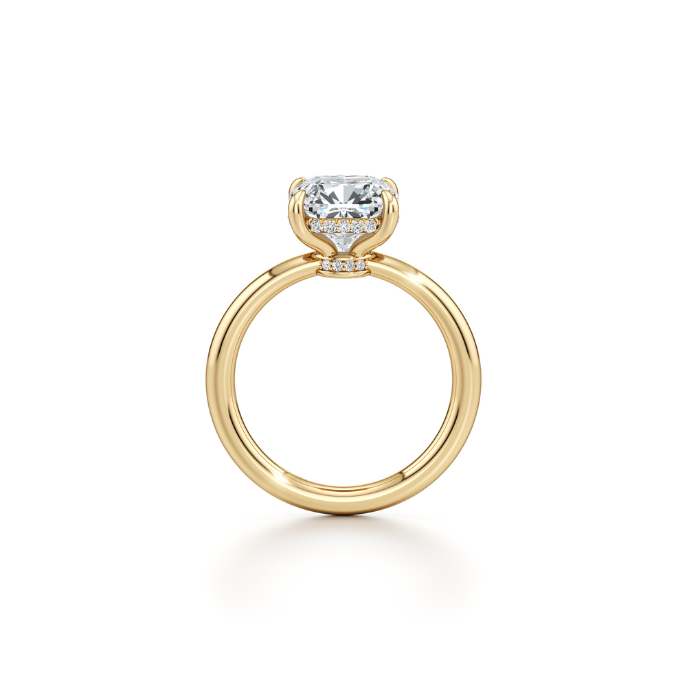 Audrey Cushion Shape Solitaire Lab Diamond Engagement Ring image 4