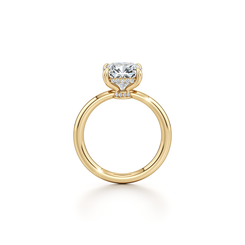 Audrey Cushion Shape Solitaire Lab Diamond Engagement Ring image 4
