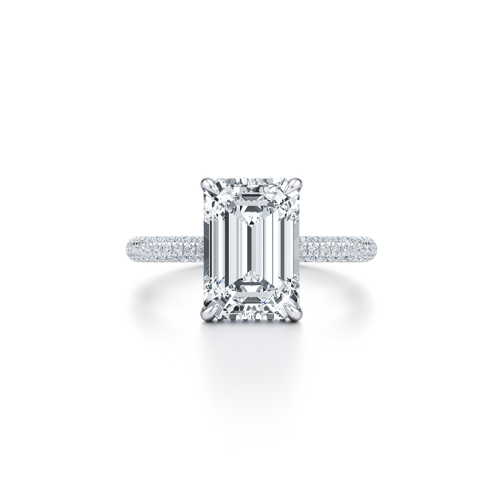 Audrey Emerald Cut Solitaire Lab Diamond Engagement Ring image 1