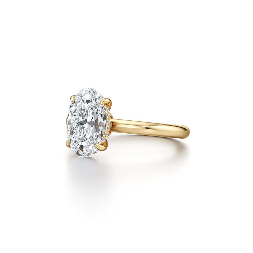 Audrey Oval Shape Solitaire Lab Diamond Engagement Ring image 2