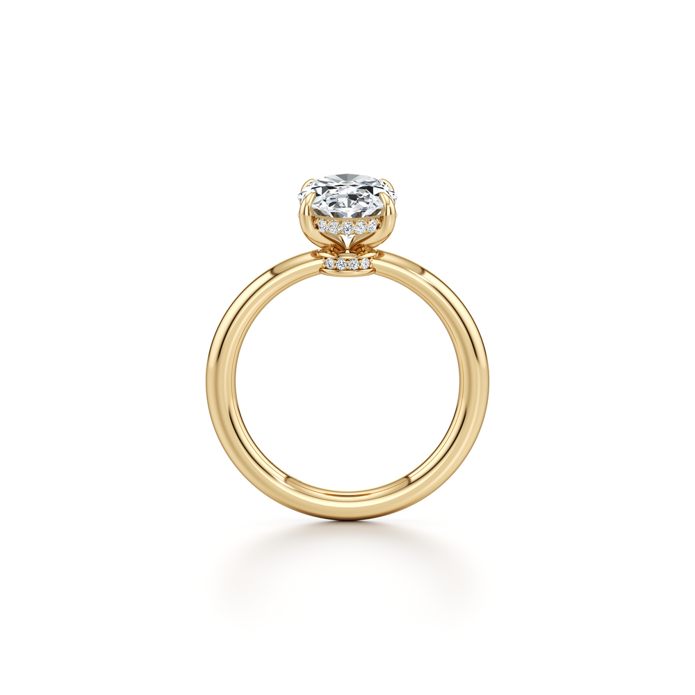 Audrey Oval Shape Solitaire Lab Diamond Engagement Ring image 4