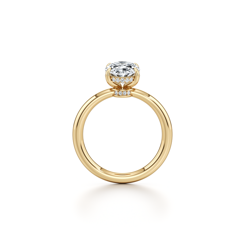 Audrey Oval Shape Solitaire Lab Diamond Engagement Ring image 4