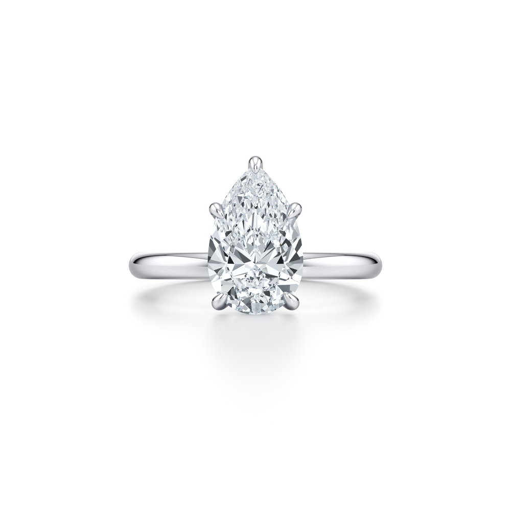 Audrey Pear Solitaire Lab Diamond Engagement Ring image 1