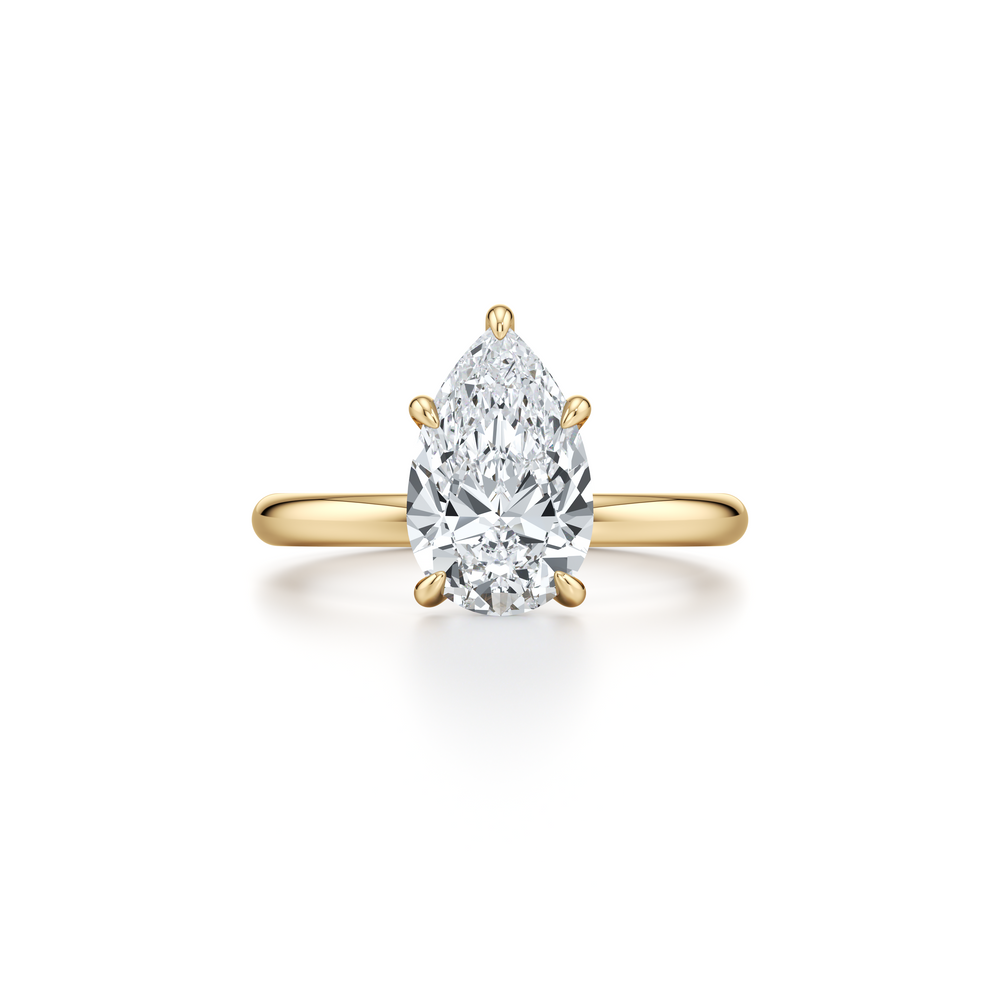 Audrey Pear Cut Solitaire Lab Diamond Engagement Ring image 1