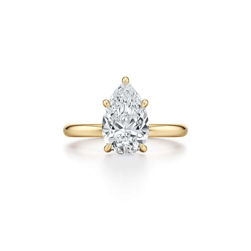 Audrey Pear Cut Solitaire Lab Diamond Engagement Ring image 1