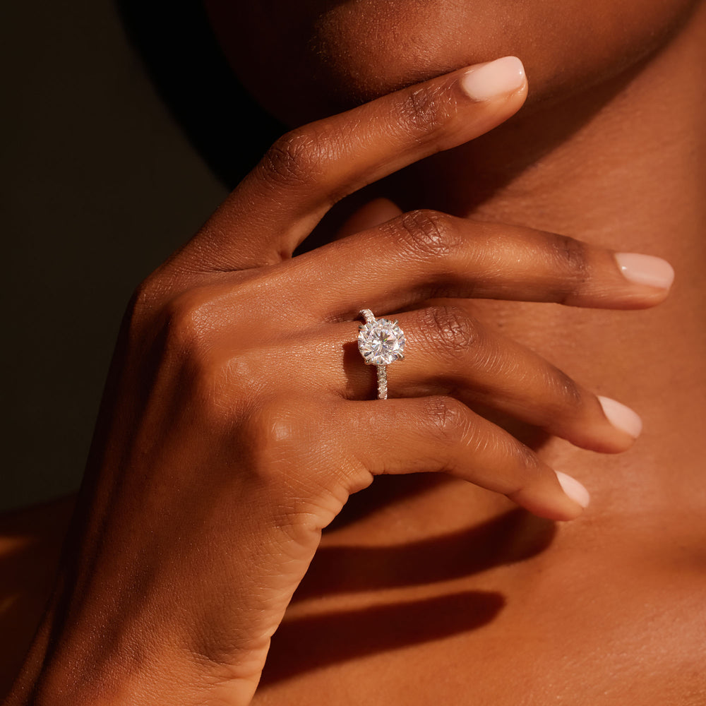 Audrey Round Cut Solitaire Lab Diamond Engagement Ring image 5