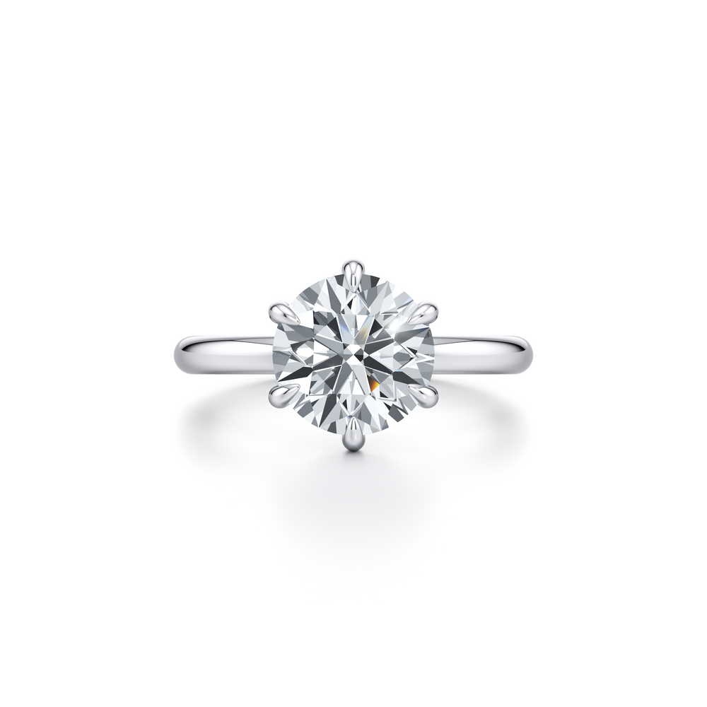 Audrey Round Cut 6-Prong Solitaire Lab Diamond Engagement Ring image 1