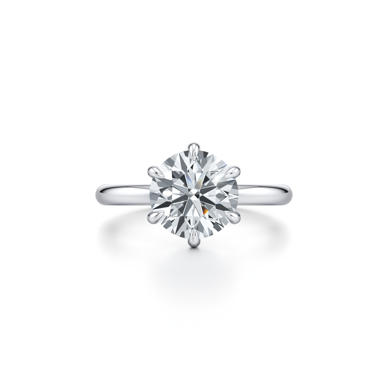 Audrey Round Cut 6-Prong Solitaire Lab Diamond Engagement Ring image 1