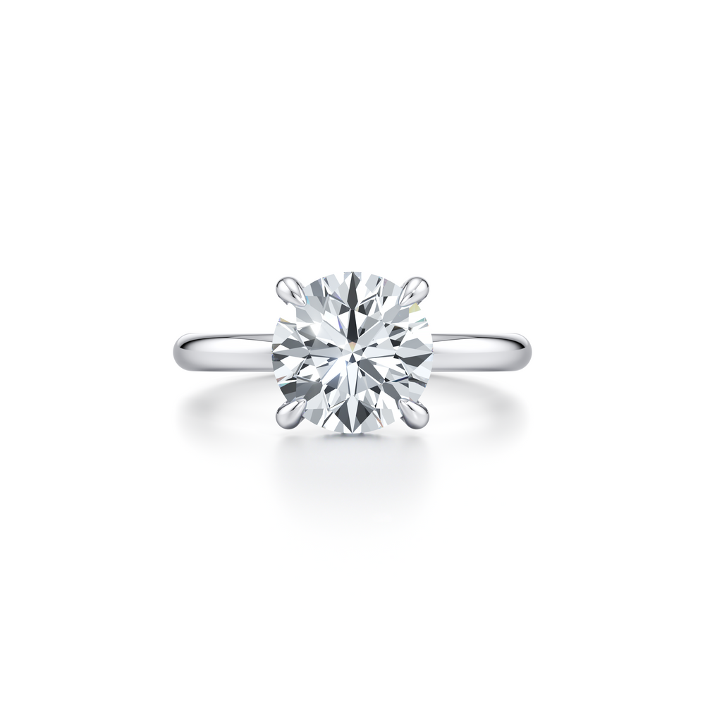 Audrey Round Four Prong Lab Diamond Engagement Ring image 1