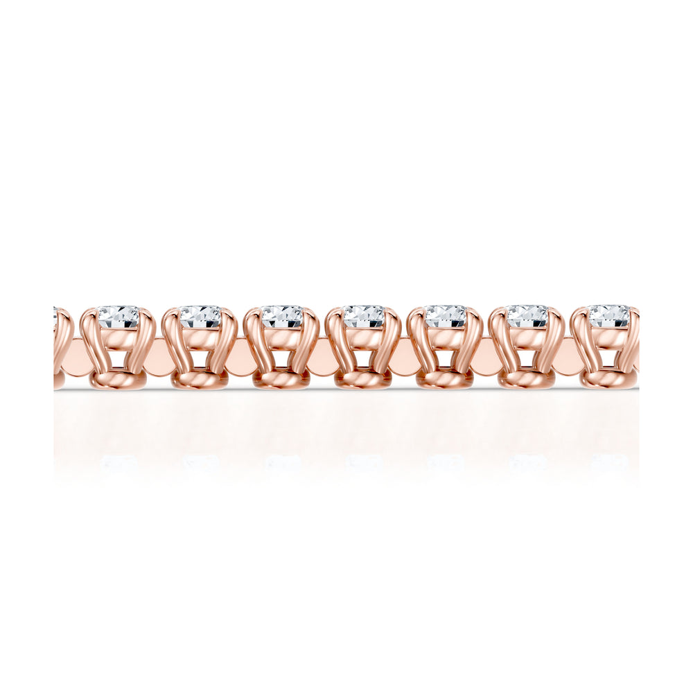 Olivia Round Brilliant Lab Diamond Tennis Bracelet 18k Rose Gold 4 CTW,7 CTW,10 CTW,12 CTW,17 CTW Front View