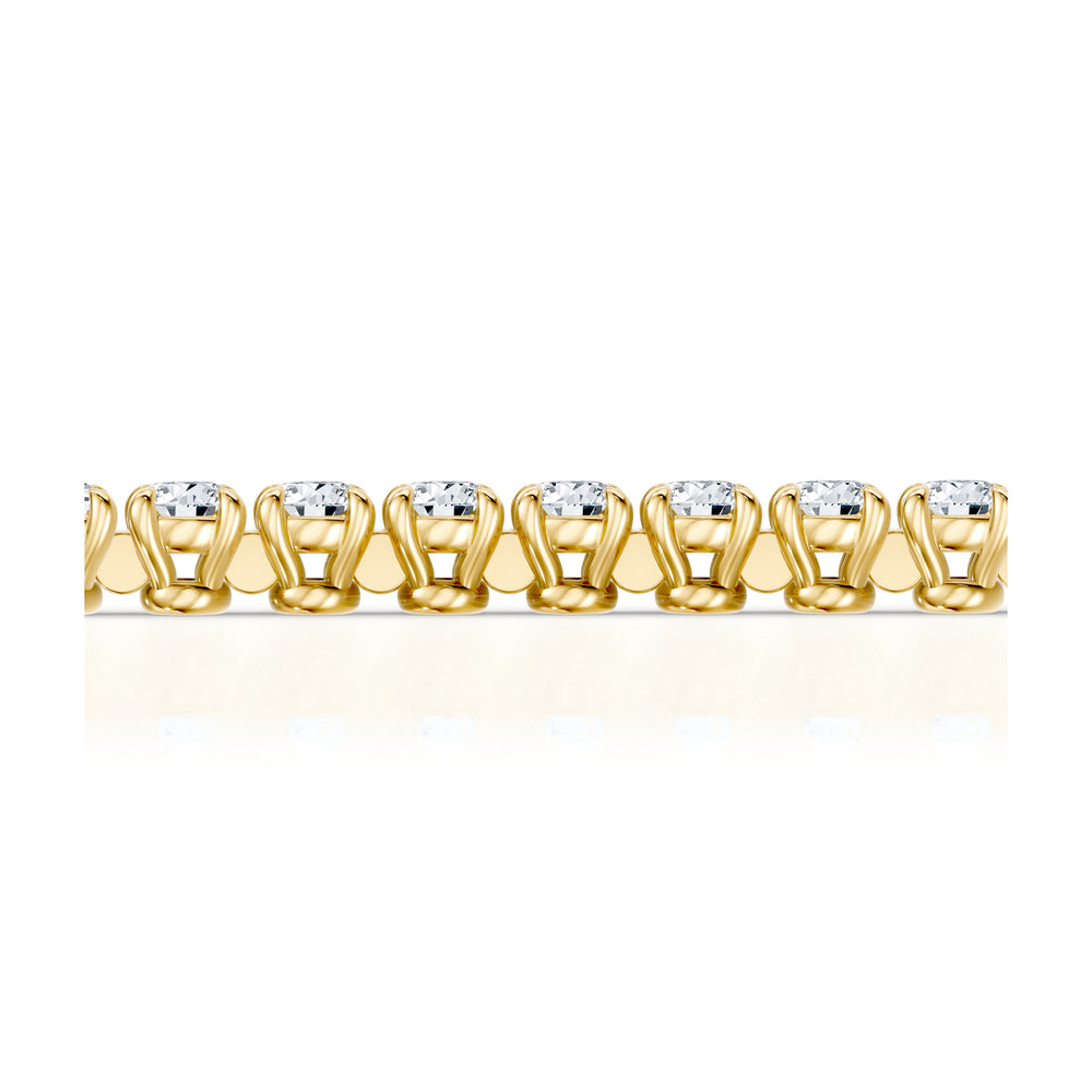 Olivia Round Brilliant Lab Diamond Tennis Bracelet 18k Yellow Gold 4 CTW,7 CTW,10 CTW,12 CTW,17 CTW Front View
