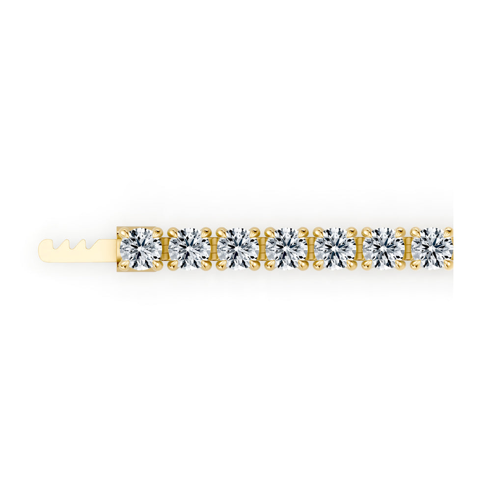 Olivia Round Brilliant Lab Diamond Tennis Bracelet 18k Yellow Gold 4 CTW,7 CTW,10 CTW,12 CTW,17 CTW Front View